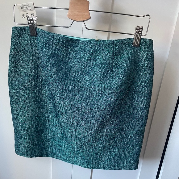Elie Tahari Iridescent Teal Mini Skirt Size 6 - Picture 1 of 2
